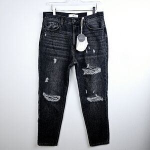 KanCan Estilo Washed Out Black Mom Jeans NWT
